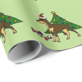 Funny Doberman Pinscher-kerstkunst Cadeaupapier (Rol Hoek)