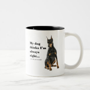 Funny Doberman tegen Mok vrouwen