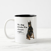 Funny Doberman tegen Mok vrouwen (Links)