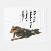 Funny Doberman tegen Wife Fleece Blanket (Voorkant (Horizontaal))