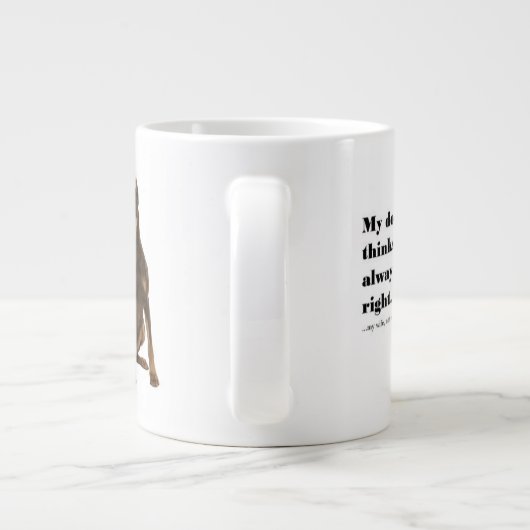 Funny Doberman tegen Wife Jumbo Mok (Achterkant)