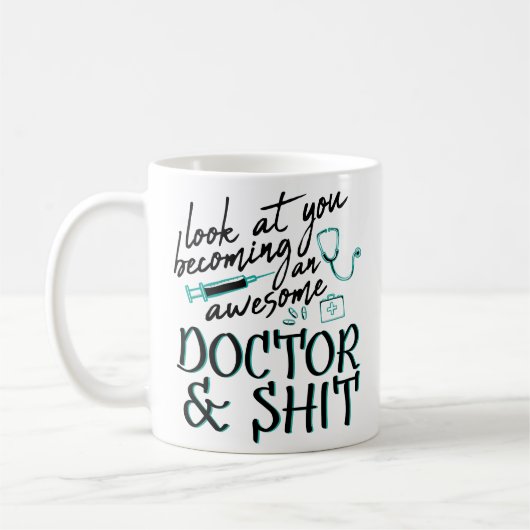 Funny Doctor Afstuderen Coffee Mok Medische School (Links)