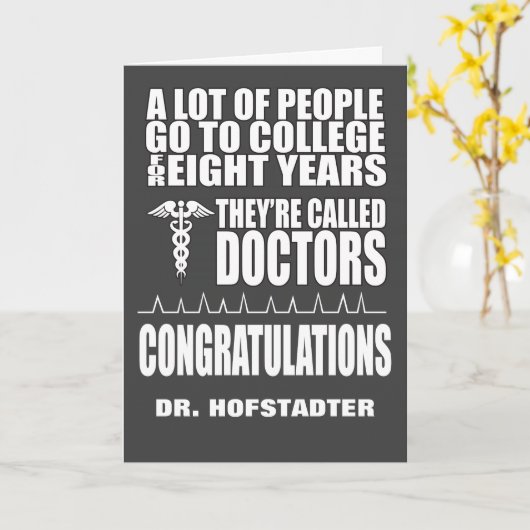 Funny Doctor Afstuderen Wenskaart Kaart (Gele Bloem)