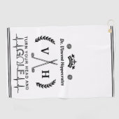 Funny Doctor Arts Gepersonaliseerde naam Monogram Golfhanddoek (Horizontaal)