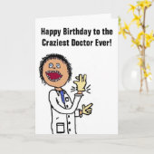 Funny Doctor Cartoon Kaart (Gele Bloem)