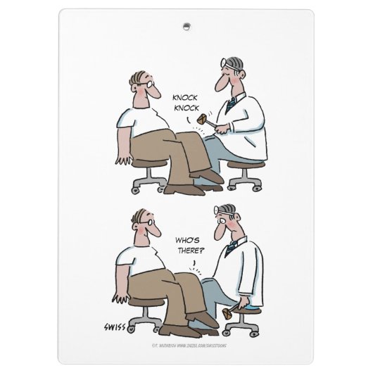 Funny Doctor Cartoon Klembord (Achterkant)