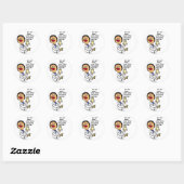 Funny Doctor Cartoon Ronde Sticker (Vel)