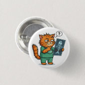 Funny Doctor Cat Reading X-Ray Button (Voorkant /achterkant)