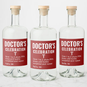 Funny Doctor Celebration Red Prescription Likeurfles Etiket