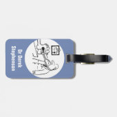 Funny Doctor controleert Feet met Stethoscoop Bagagelabel (Achterkant horizontaal)