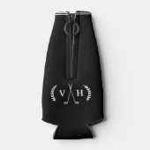 Funny Doctor Custom Name Monogram Black Golf Clubs Flesjeskoeler (Achterkant)