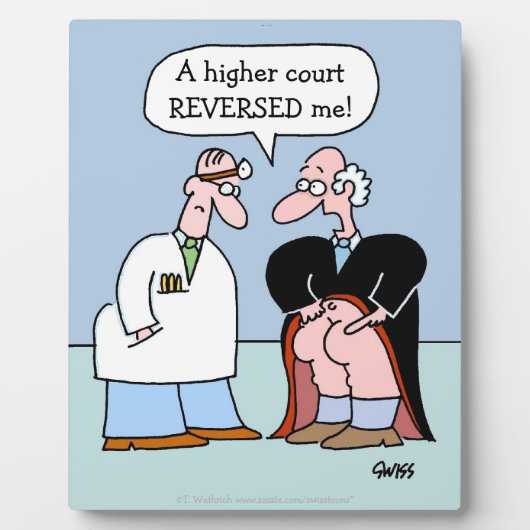 Funny Doctor en rechter Physical Exam Cartoon Fotoplaat (Voorkant)