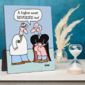 Funny Doctor en rechter Physical Exam Cartoon Fotoplaat (Zijkant)