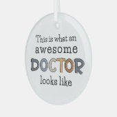Funny Doctor Gifts | Geweldige arts Glas Ornament (Voorkant links)