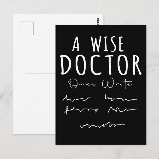 Funny Doctor Handwriting Humor Zorgverzekering Briefkaart (Voorkant / Achterkant)