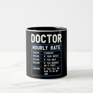 Funny Doctor Hourly geeft een tweetone koffie-Mok Tweekleurige Koffiemok