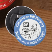 Funny Doctor met Stethoscoop controlebord. Button Flesopener