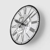 Funny Doctor met Stethoscoop controlebord. Ronde Klok (Hoek)