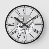 Funny Doctor met Stethoscoop controlebord. Ronde Klok (Voorkant)