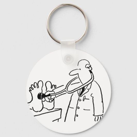 Funny Doctor met Stethoscoop controlebord. Sleutelhanger (Voorkant)