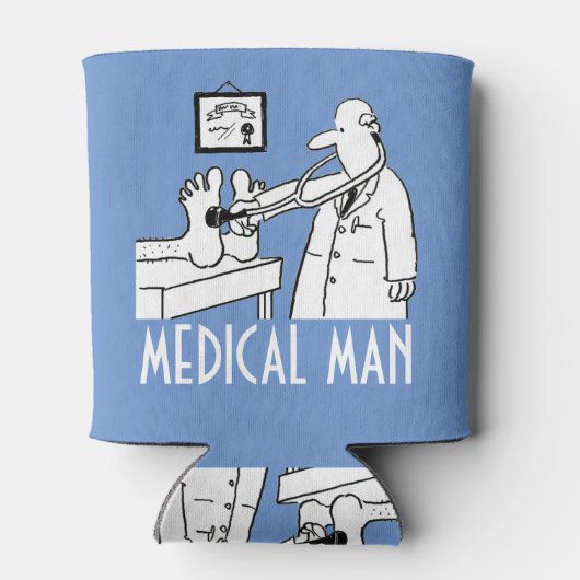 Funny Doctor met Stethoscoop controlefunctie Blikjeskoeler (Achterkant)