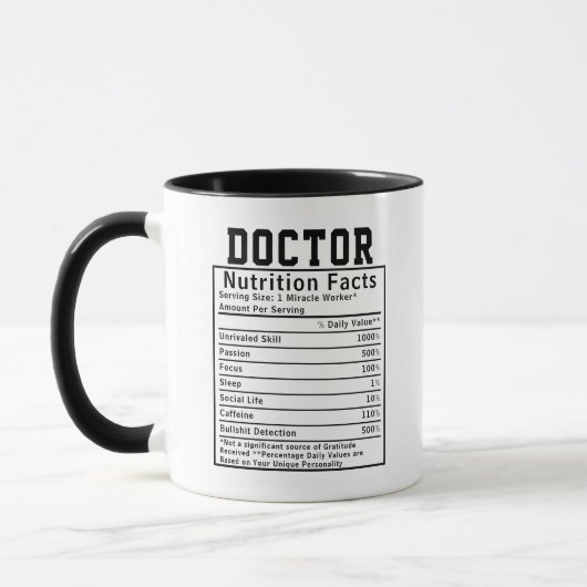 Funny Doctor Nutrition Facts Medical Worker Gift Mok (Links)