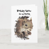 Funny DOCTOR Old Age Birthday Squirrel Advocate Kaart (Voorkant)