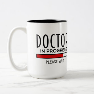Funny Doctor Progress Gelieve te wachten medische  Tweekleurige Koffiemok