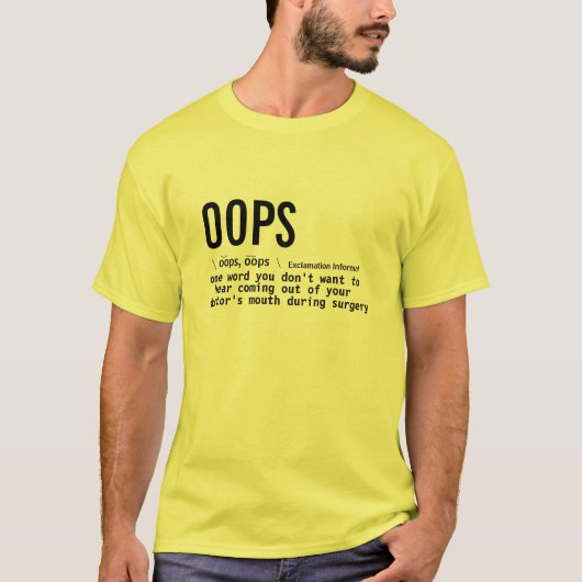 Funny Doctor Pun Medical Dictionary Betekenis Oeps T-shirt (Voorkant)
