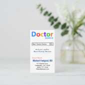 Funny Doctor Search Adverteren  Visitekaartje (Staand voorkant)