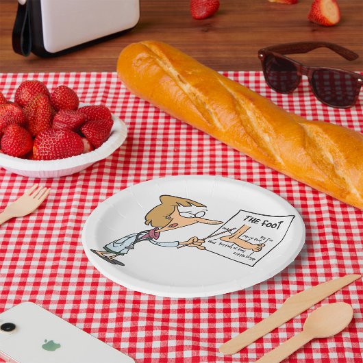 Funny Doctor Teaching Foot Anatomy Papieren Bordje