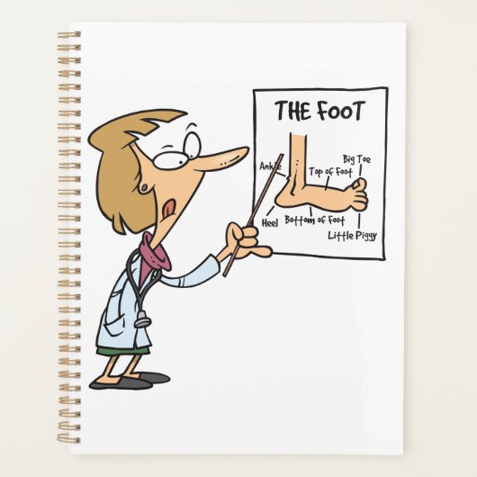 Funny Doctor Teaching Foot Anatomy Planner (Voorkant)