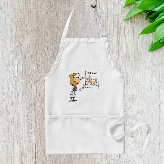 Funny Doctor Teaching Foot Anatomy Standaard Schort