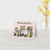 Funny Doctors met Elves-kerstkaart Kaart (Gele Bloem)