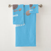 Funny dodo bird cartoon illustratie bad handdoek (Insitu)