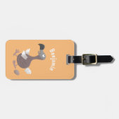 Funny dodo bird cartoon illustratie bagagelabel (Voorkant horizontaal)