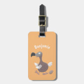 Funny dodo bird cartoon illustratie bagagelabel (Voorkant verticaal)