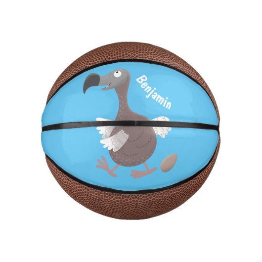 Funny dodo bird cartoon illustratie basketbal (Voorkant)