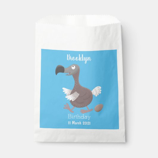 Funny dodo bird cartoon illustratie bedankzakje (Voorkant)