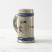 Funny dodo bird cartoon illustratie bierpul (Voorkant links)