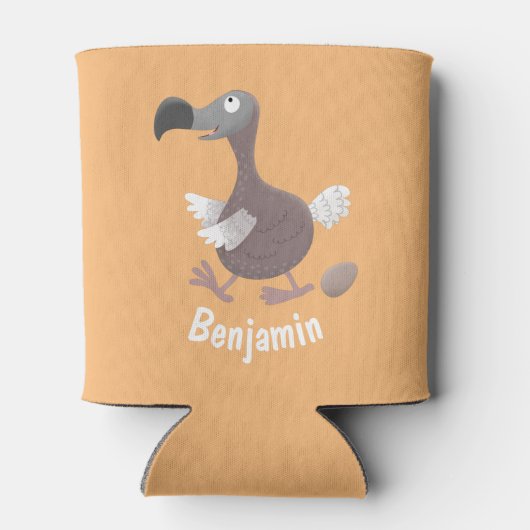 Funny dodo bird cartoon illustratie blikjeskoeler (Achterkant)