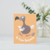 Funny dodo bird cartoon illustratie briefkaart (Staand voorkant)