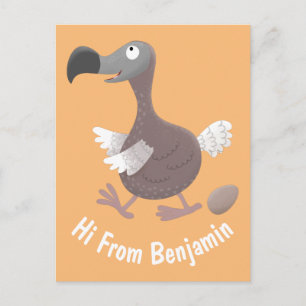 Funny dodo bird cartoon illustratie briefkaart