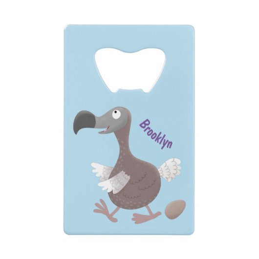 Funny dodo bird cartoon illustratie creditkaart flessenopener (Voorkant)