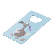 Funny dodo bird cartoon illustratie creditkaart flessenopener (Voorkant Gekanteld)