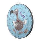 Funny dodo bird cartoon illustratie dartbord (Voorkant Rechts)