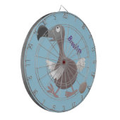 Funny dodo bird cartoon illustratie dartbord (Voorkant Links)