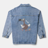 Funny dodo bird cartoon illustratie denim jacket (Achterkant)