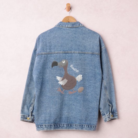 Funny dodo bird cartoon illustratie denim jacket (Hangar)