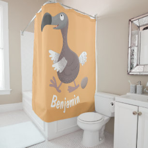 Funny dodo bird cartoon illustratie douchegordijn